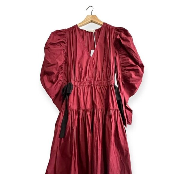 Ulla Johnson Althea Midi Dress in Bordeaux, Size 2, New with tag - Picture 7 of 16